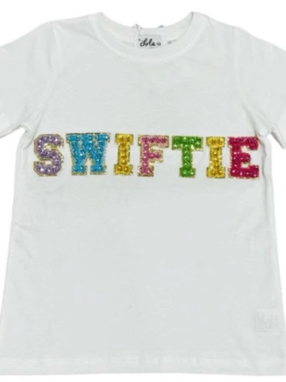 Lola & the Boys Girls Multicolor "SWIFTIE" Sequin t shirt Letters